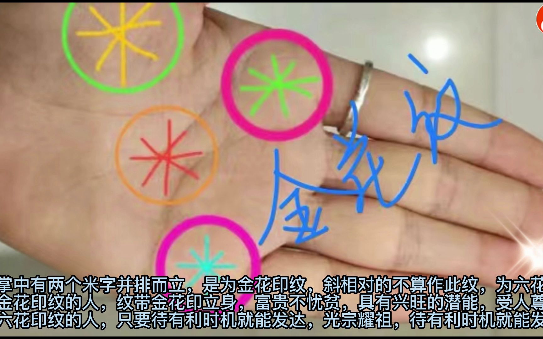 麻衣看相识人,手中有"六花纹与金花纹 "可以"光宗耀祖"的吉祥手纹!