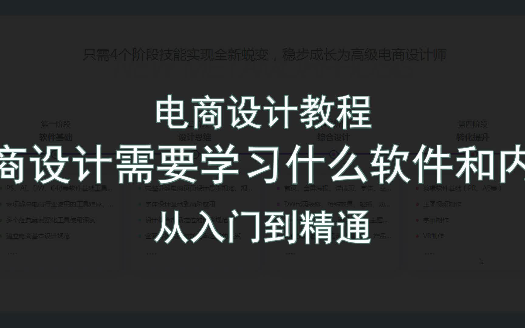 【电商设计教程】电商设计需要学习什么软件和内容 从入门到精通哔哩哔哩bilibili