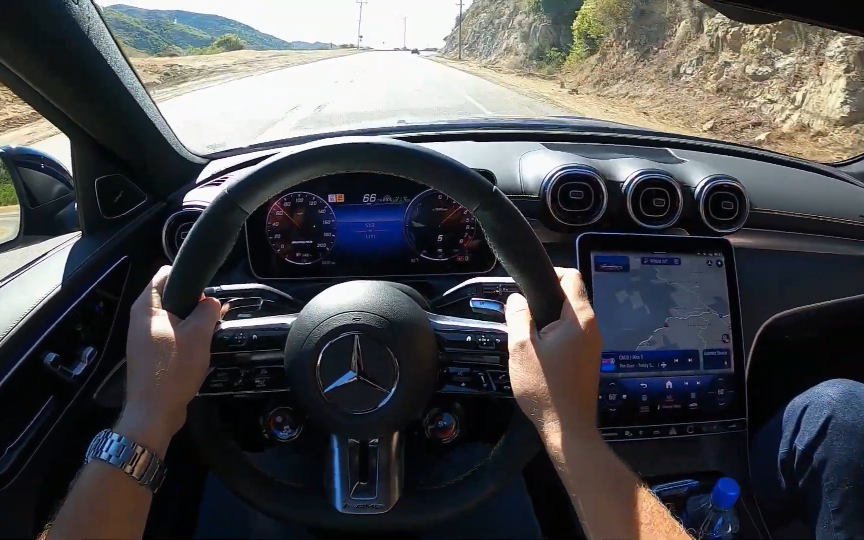 2024款奔驰amg c63s e性能版 第一视角山路试驾