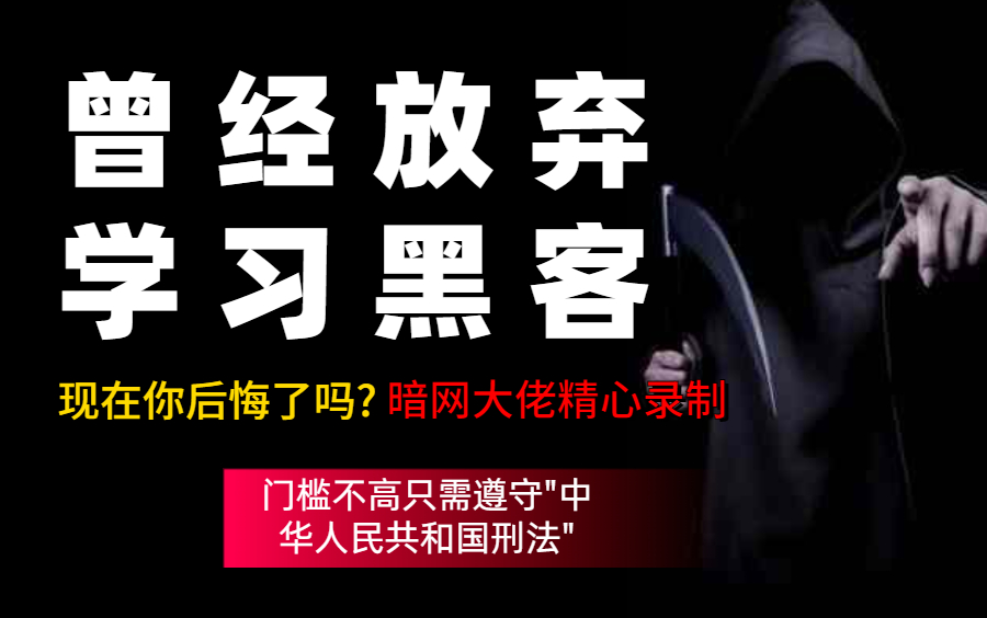 [图]【网络安全基础教程】曾经放弃学习网络安全,现在你后悔了吗?门槛不高，只需掌握《中华人民共和国刑法》！