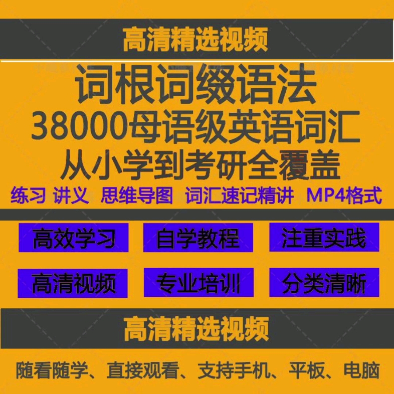 宋维刚英语38000词汇速记 思维导图及词根词缀单词视频课程及电子版
