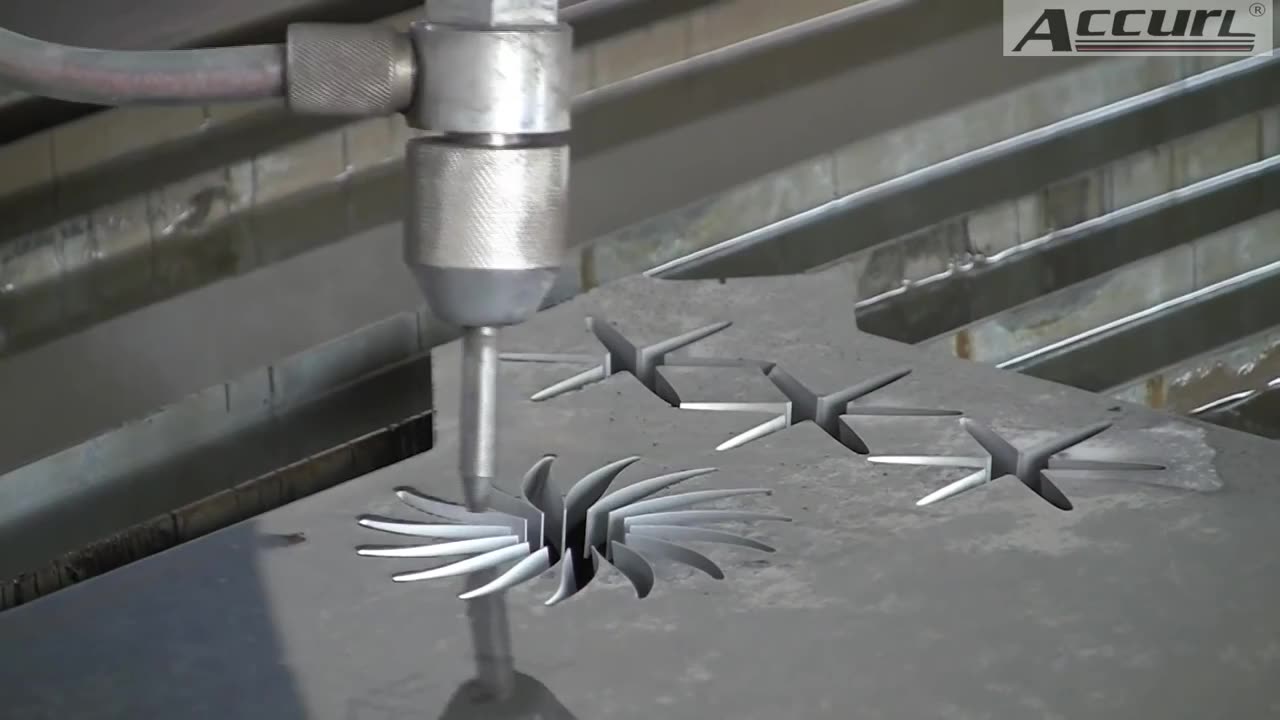 5轴 水刀1刀切出螺旋桨 牛气轰隆隆!