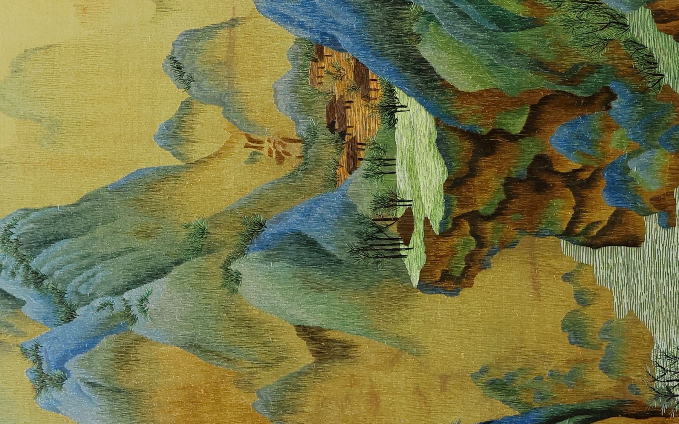 苏绣丝线带你领略千年前的青绿山河,十大传世名画之《千里江山图》