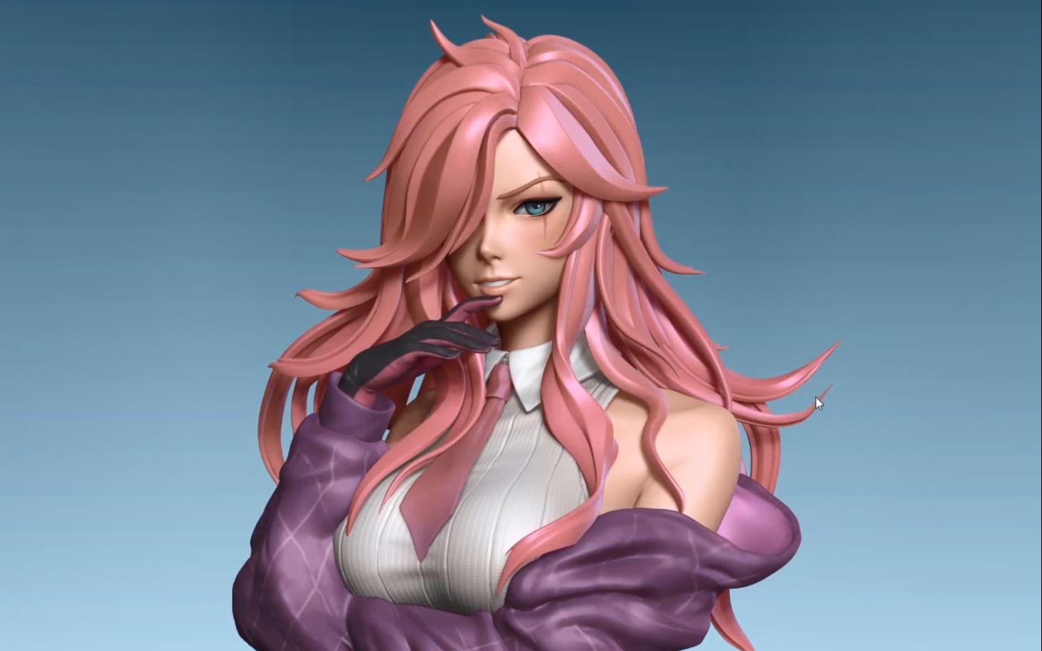 【zbrush】建模师做的动漫美女胸像,放wf展能卖到多少?