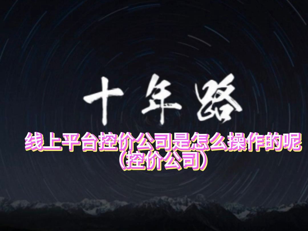 线上平台控价公司是怎么操作的呢(控价公司)哔哩哔哩bilibili