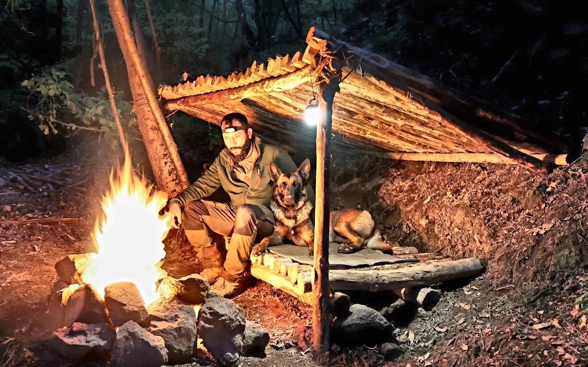 [wargeh bushcraft] 野外丛林庇护所露营 - 荒野生存,自然纪录片