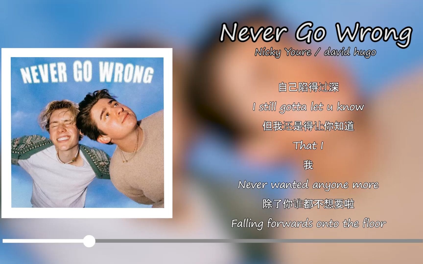 [图]日推歌单 |《Never Go Wrong》| Nicky Youre / david hugo