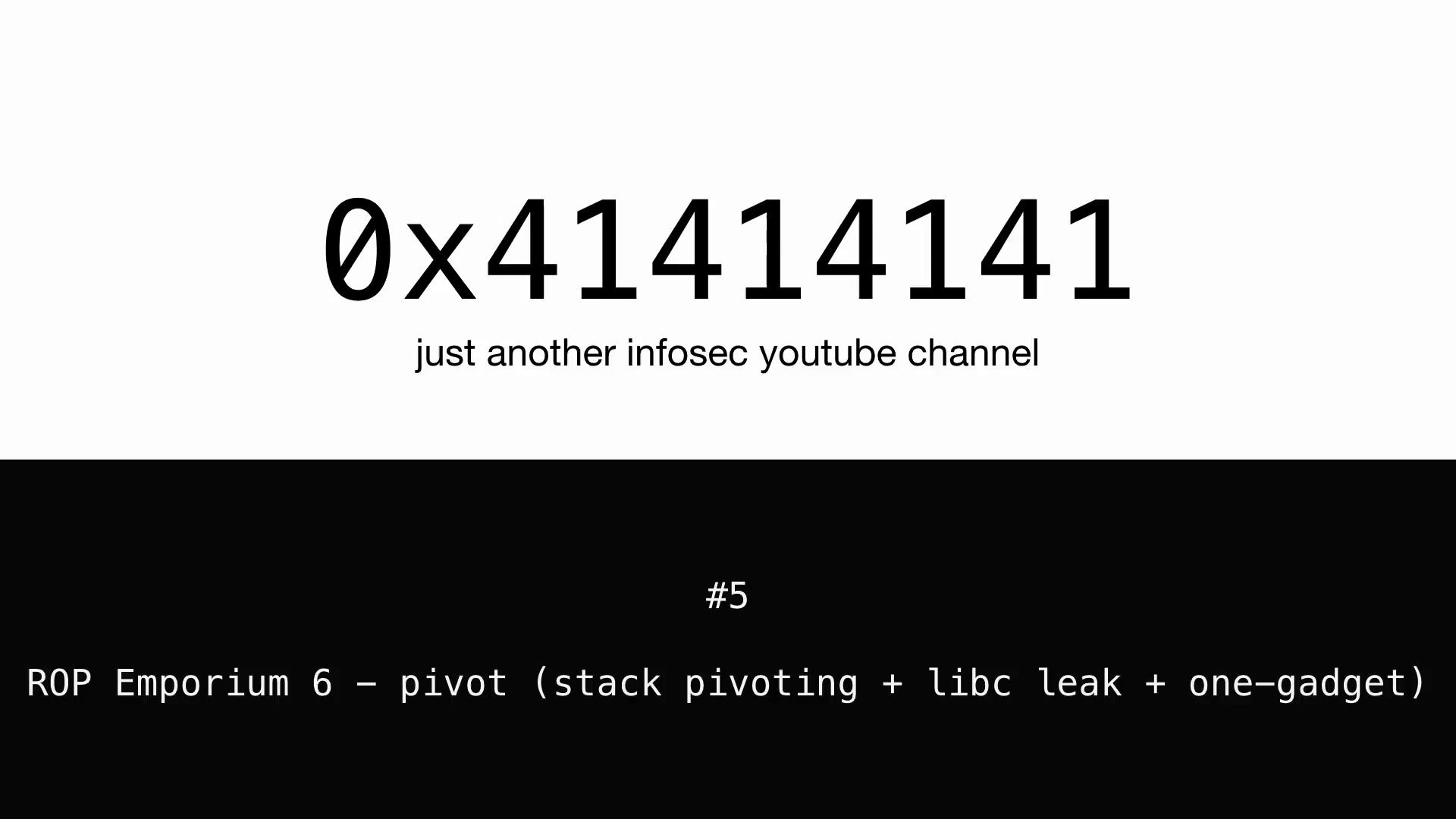 [图]#5 - ROP Emporium 6- pivot (stack pivoting + libc leak + one-gadget)