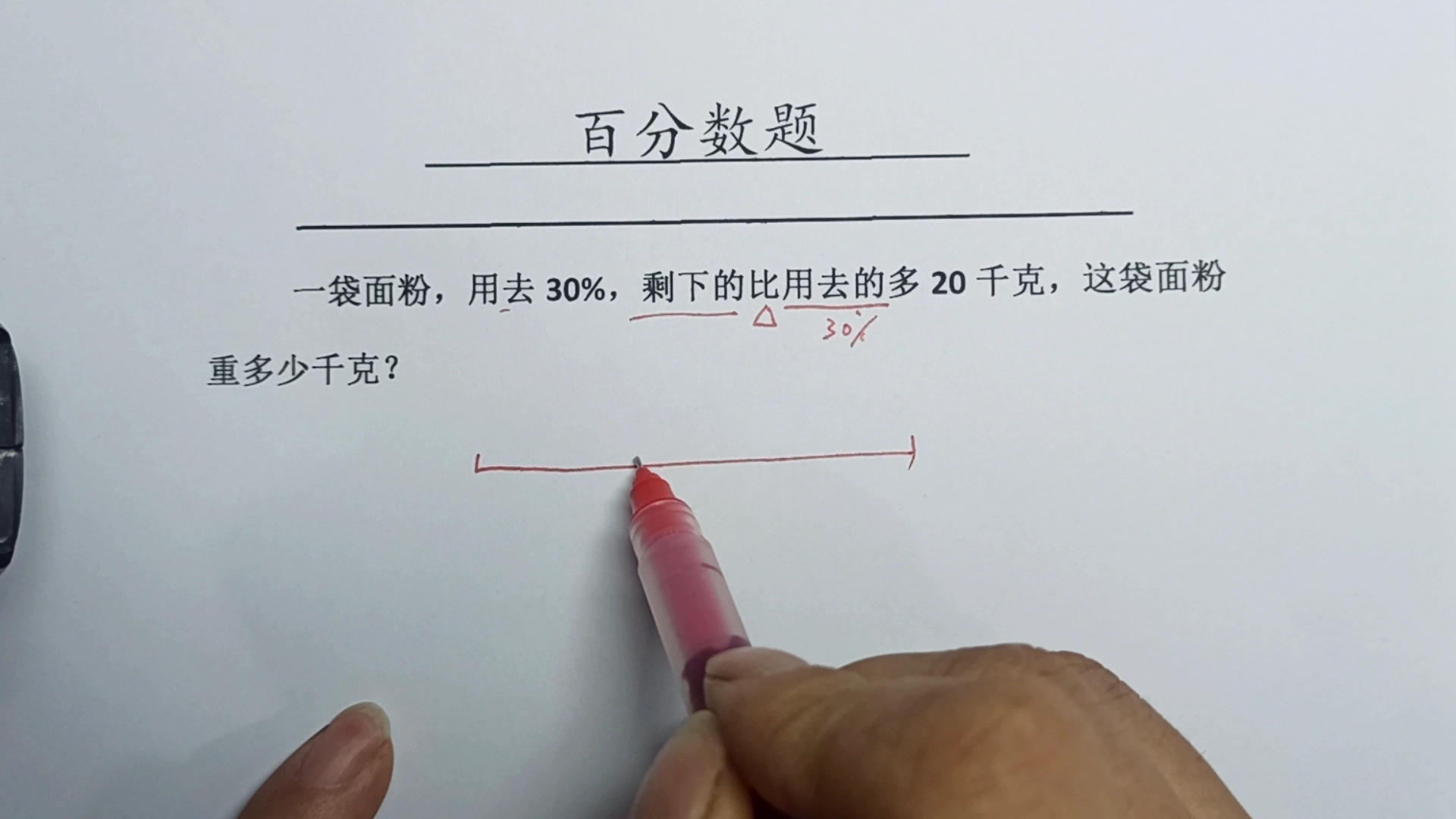 一袋面粉,用去30%,剩下的比用去的多20千克,这袋面粉重多少千哔哩哔哩bilibili