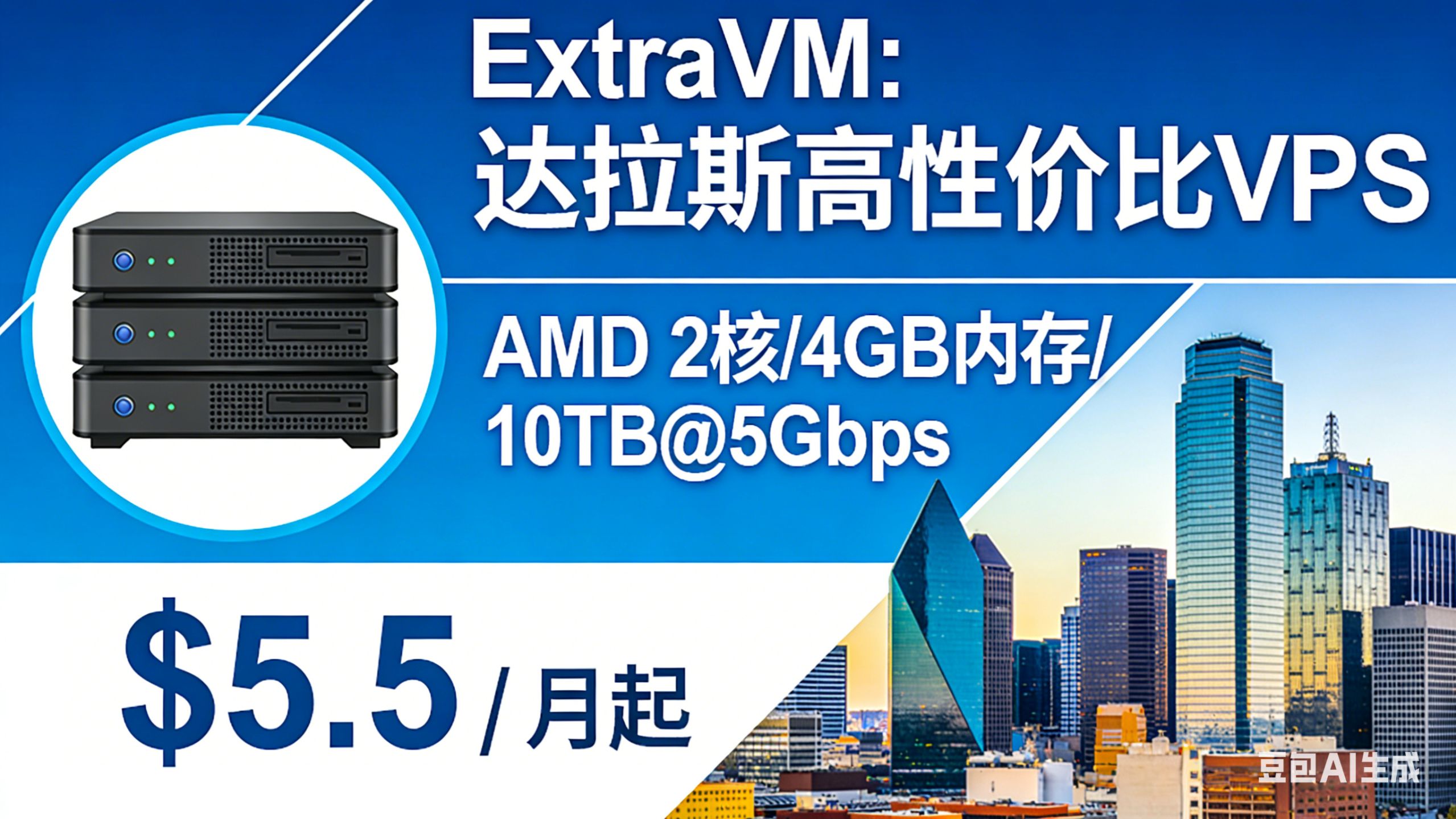 性价比杀疯了!ExtraVM 达拉斯 VPS 仅 $5.5 / 月