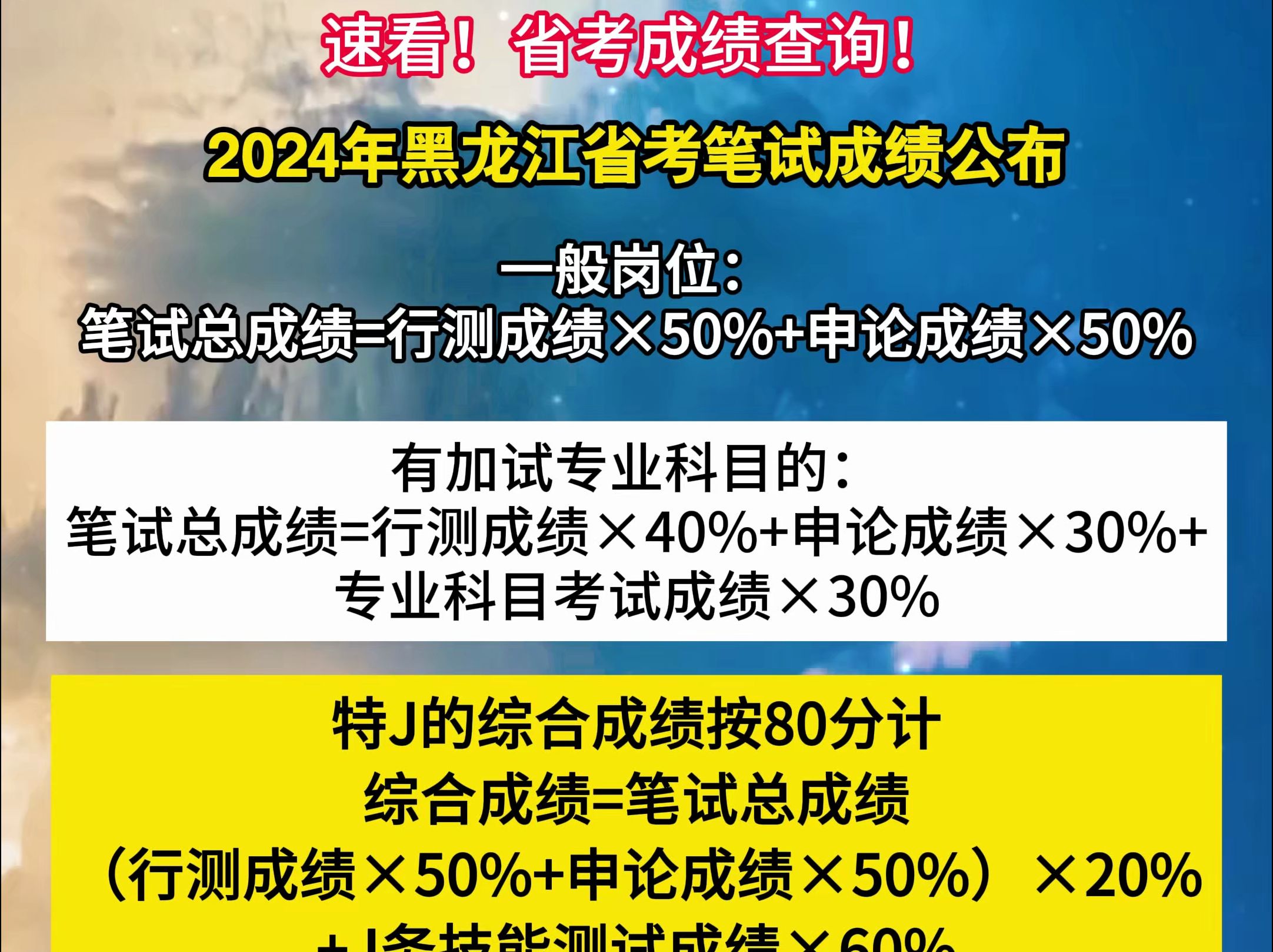 2024年黑龙江省考笔试成绩公布!哔哩哔哩bilibili