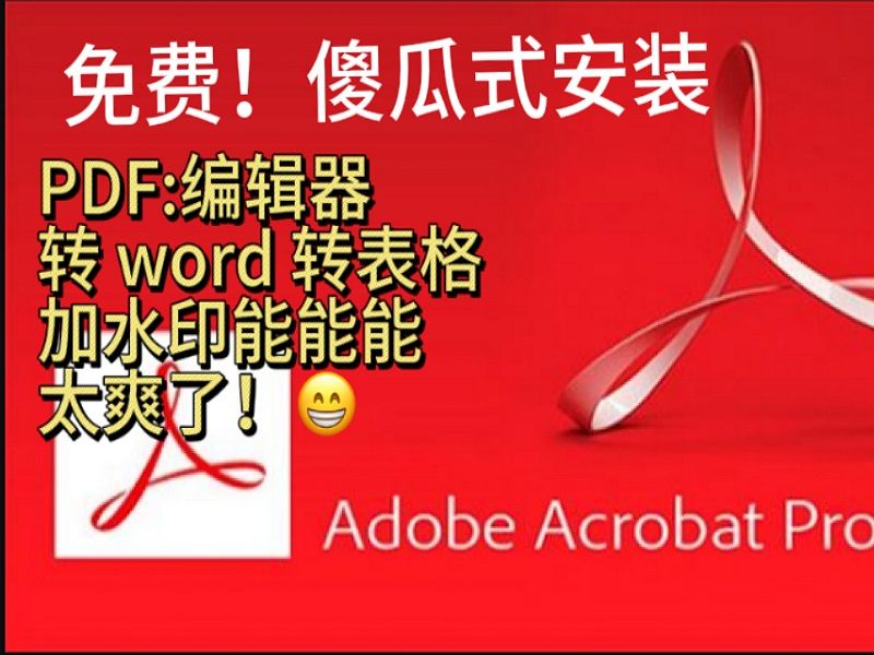 最强!免费 !PDF编辑器 转换工具Adobe Acrobat Pro DC 简单安装即用哔哩哔哩bilibili