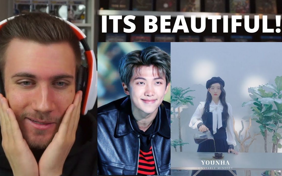 [图]【reaction】直呼这歌太棒了，RM!老外听YOUNHA-WINTER FLOWER雪中梅（feat RM）反应