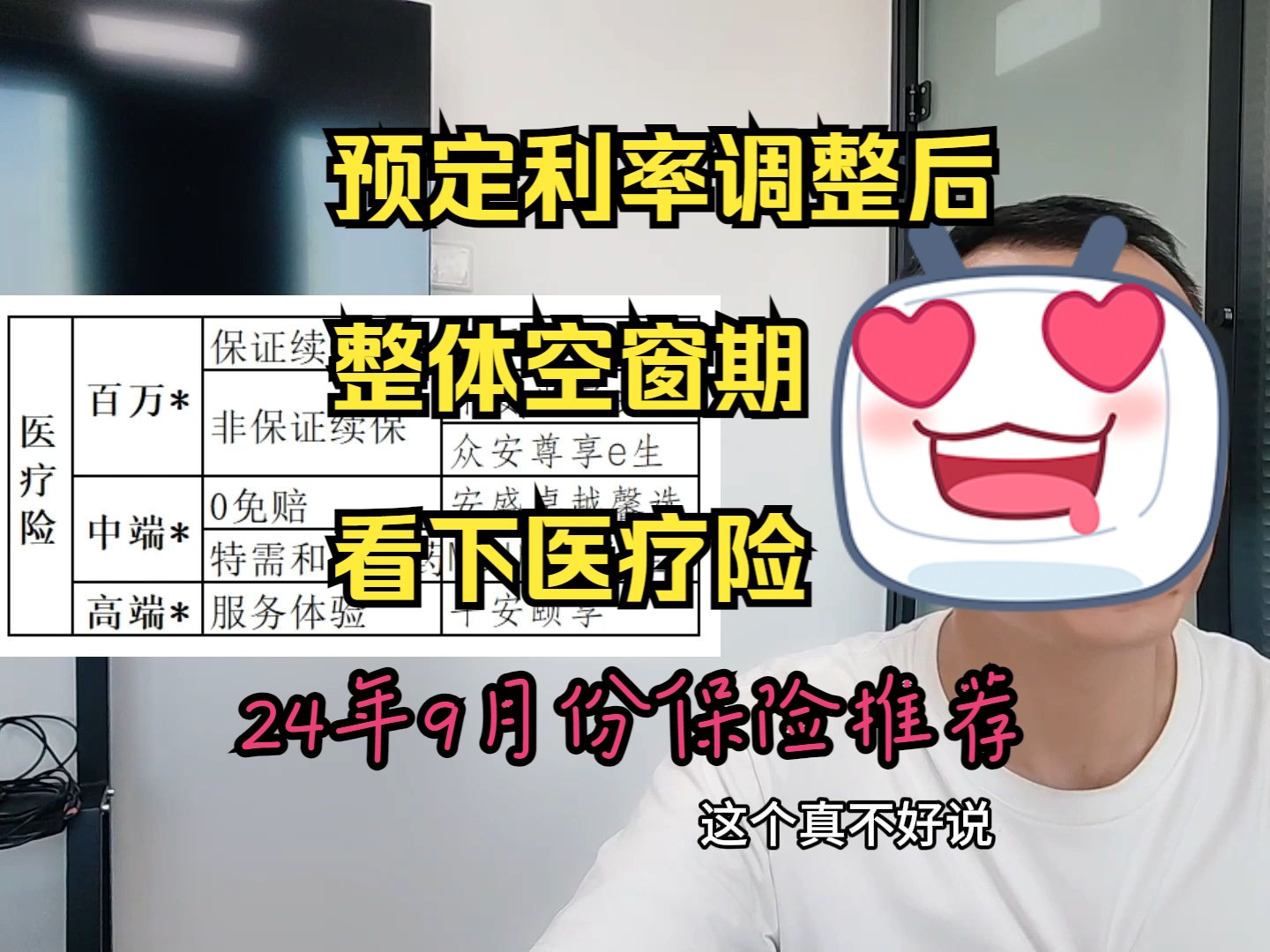 24年9月份,保险预定利率调整后,空窗期,看看医疗险吧,静下来哔哩哔哩bilibili