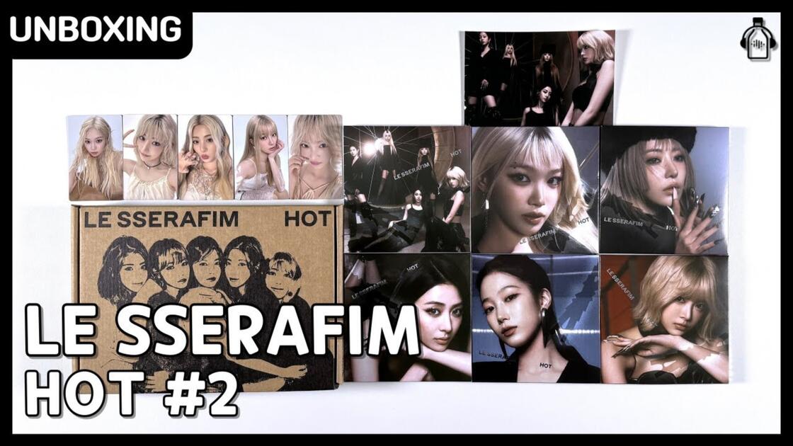 LESSERAFIM HOT サノク 2週目 ユンジン 事前収録 单封➕Tin case ver)LE SSERAFIM《HOT》专辑开箱_哔哩哔哩_bilibili