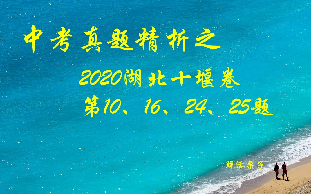 【真题精析】之2020湖北十堰卷10、16、24、25题哔哩哔哩bilibili