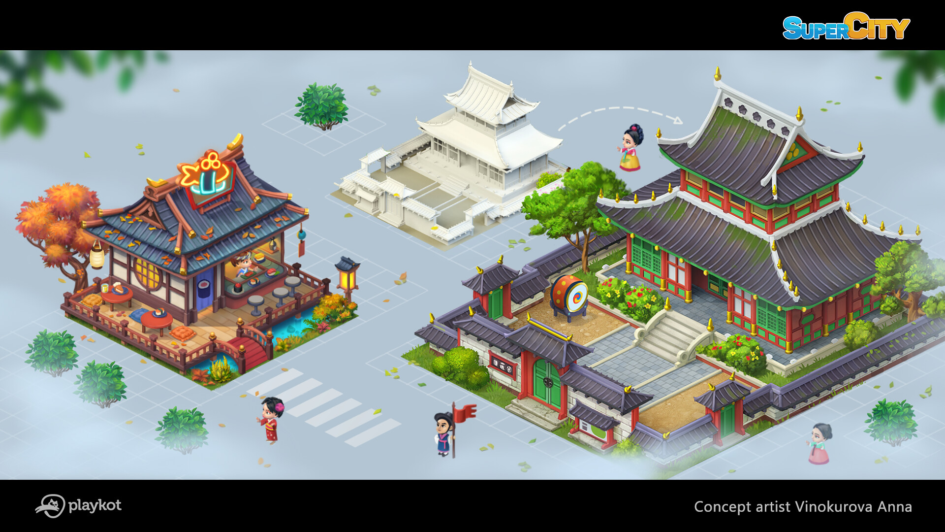 【3dmax场景】2小时教会你如何搭建古风庭院场景,古风建筑案例制作全