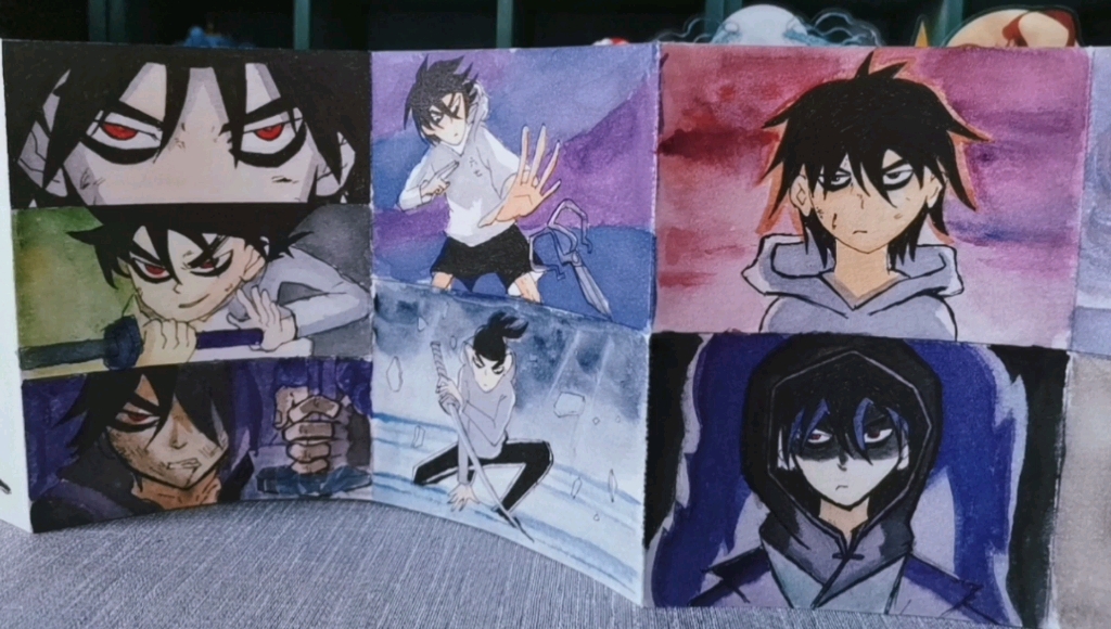 【水彩】刺客伍六七风琴本绘本