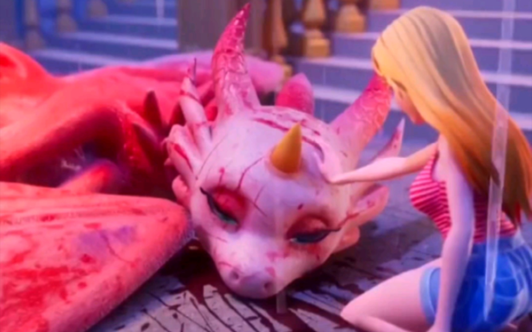 受伤的龙妈妈被当做怪物驱赶