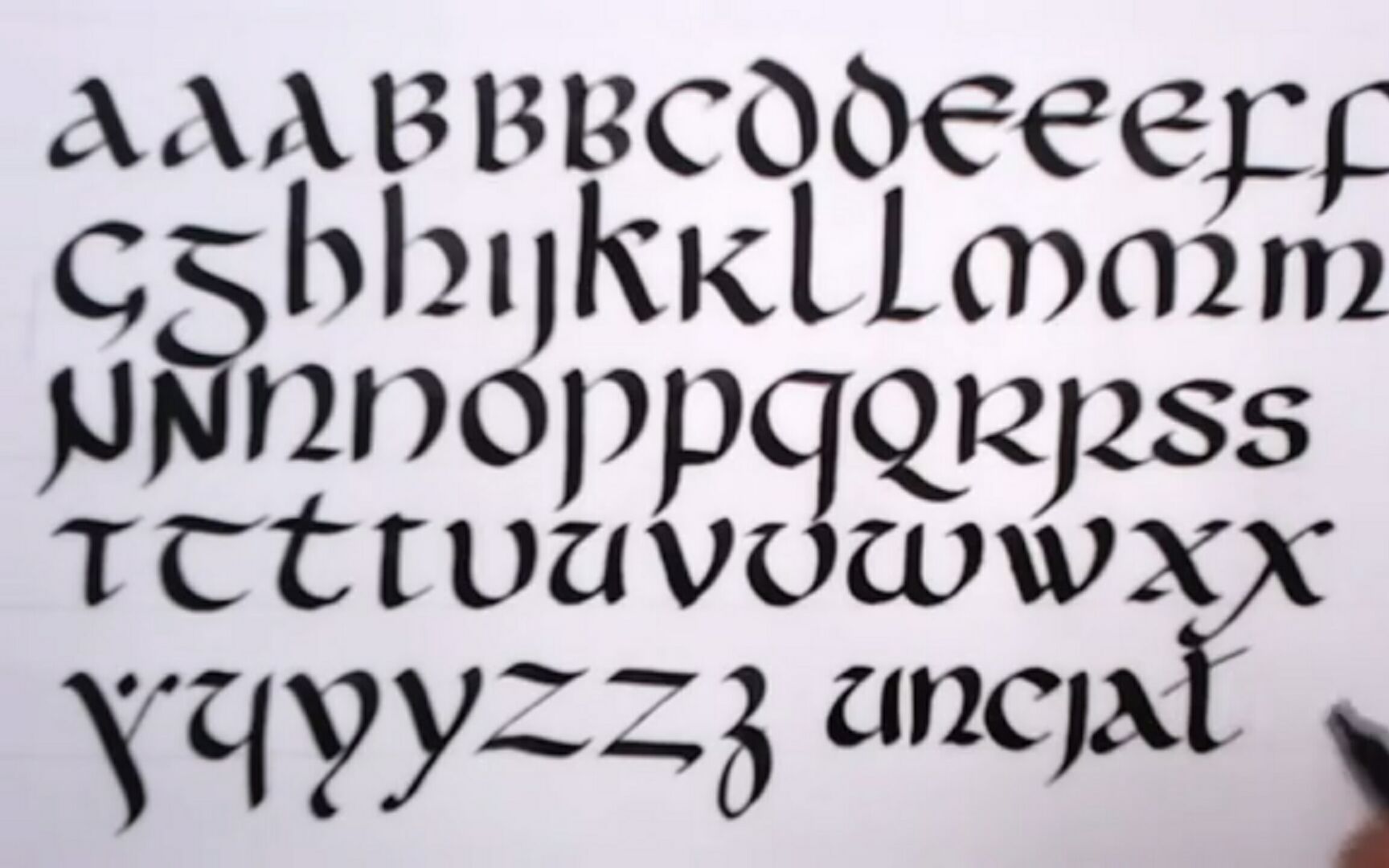 uncial安瑟尔体英文书法calligraphy