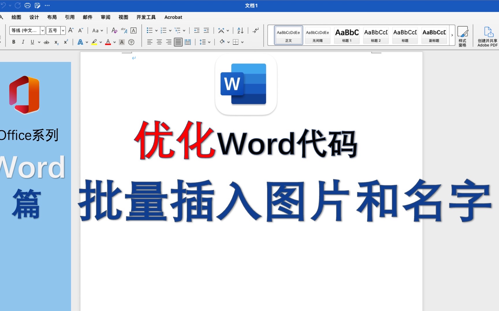 优化Word 代码│ 批量插入图片和名称哔哩哔哩bilibili