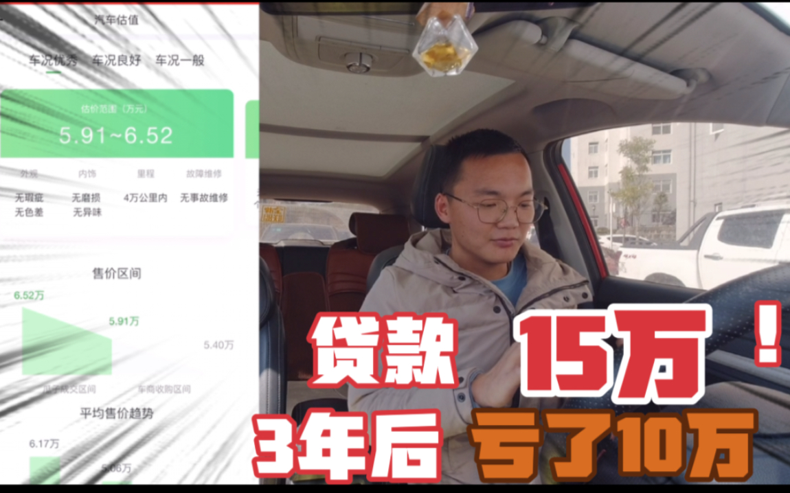 小伙分期4年贷款15万买车,还款3年,发现车子亏了10万,坑啊哔哩哔哩bilibili