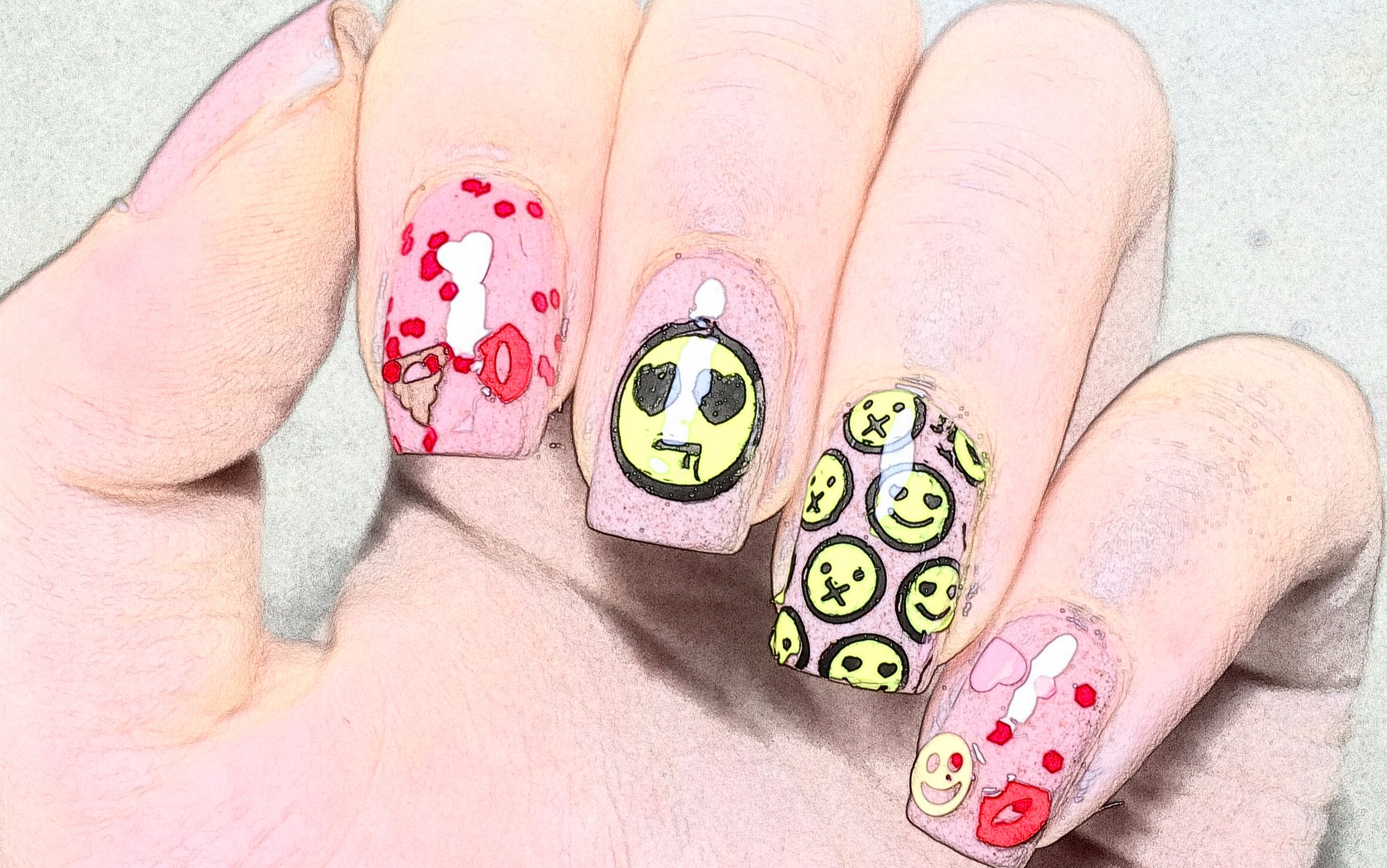 【一块冷静的豆腐】emoji美甲