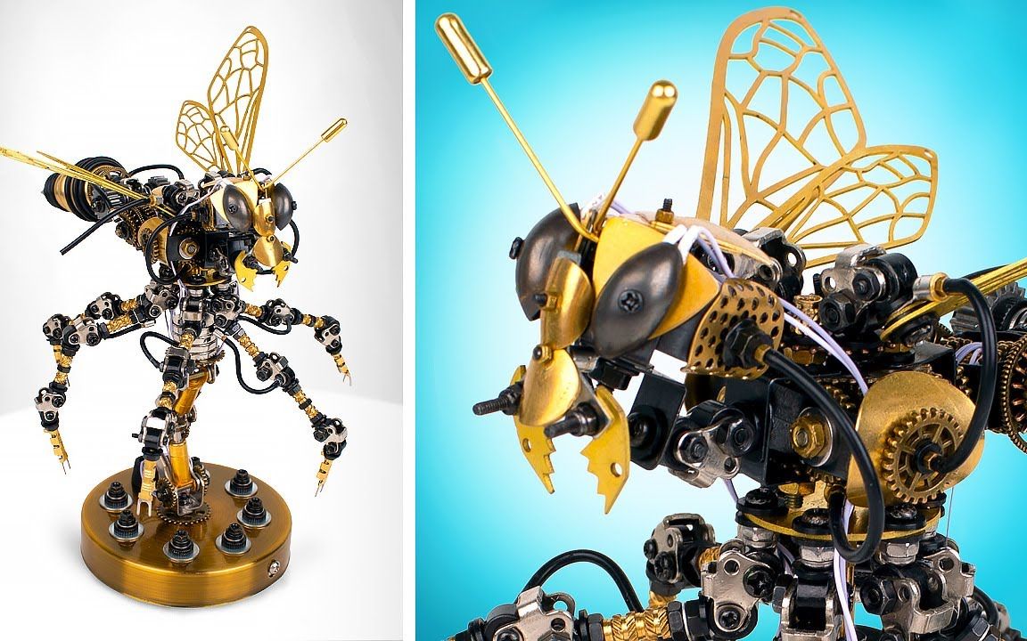 机灵小山姆:创意十足的diy机械黄蜂玩具,快动手一起学起来吧!