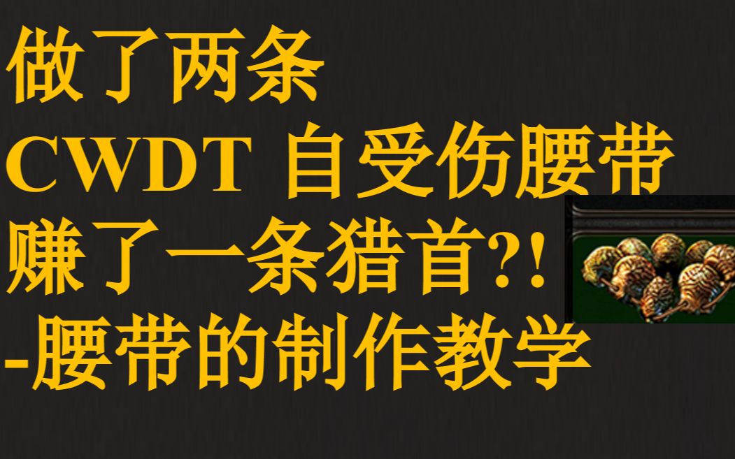 [图]【原创】做了两条CWDT自受伤腰带 赚了一条猎首？！ ----腰带重组器制作教学