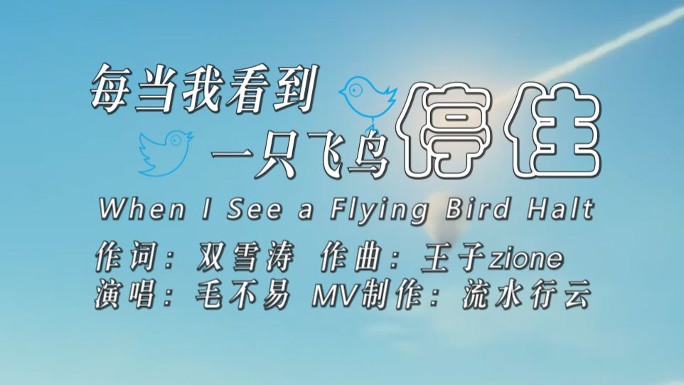 毛不易_每当我看到一只飞鸟停住（半生筑梦 只为“我要上天”）