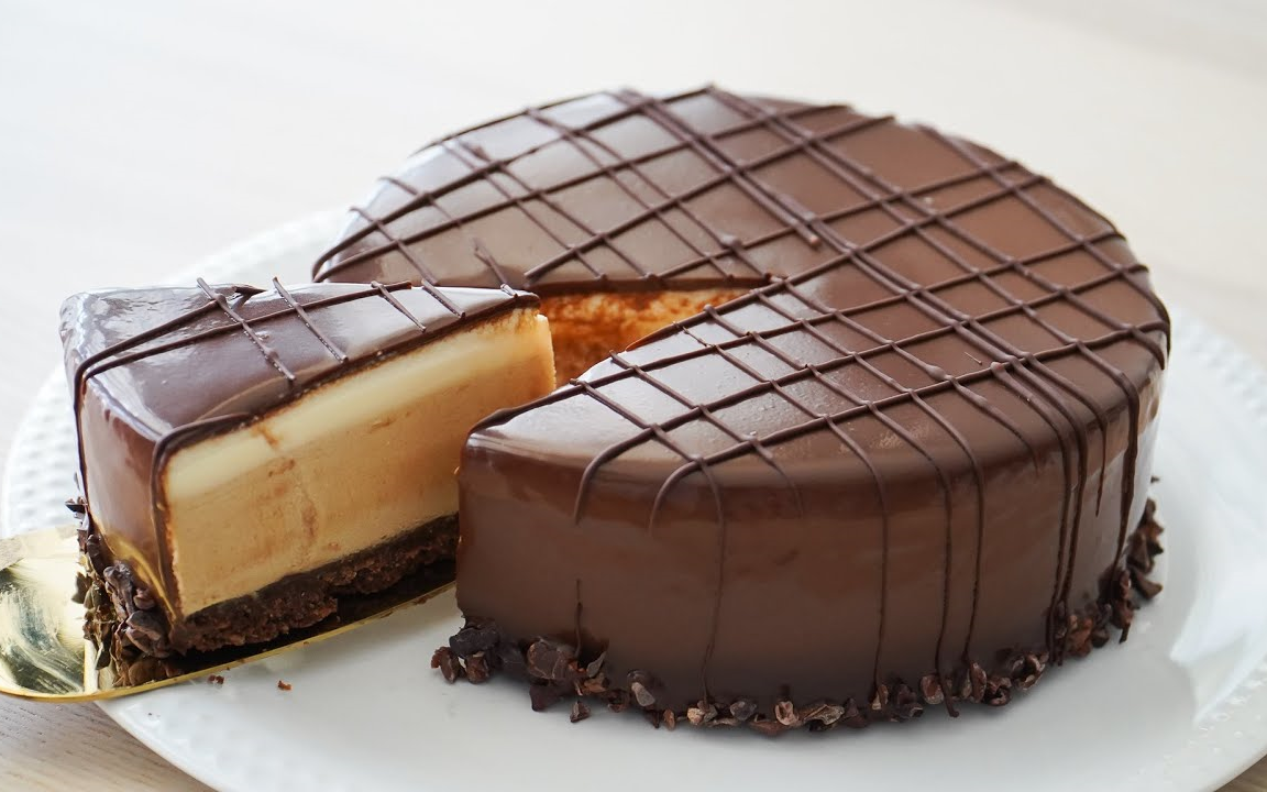 【thy than】巧克力脆皮咖啡慕斯蛋糕(免烤无蛋)~|coffee mousse cake