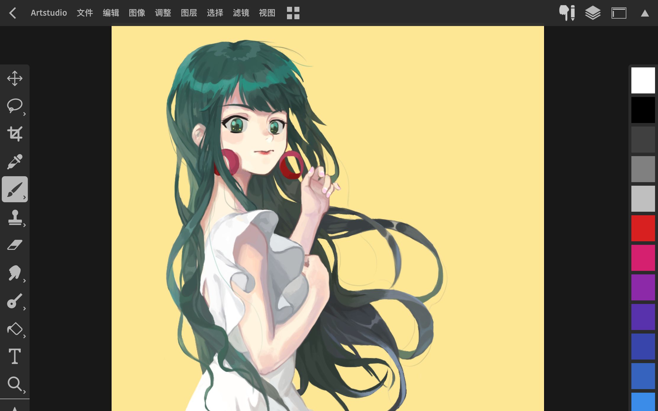 【ipad pro】用artstudio pro画一个小姐姐