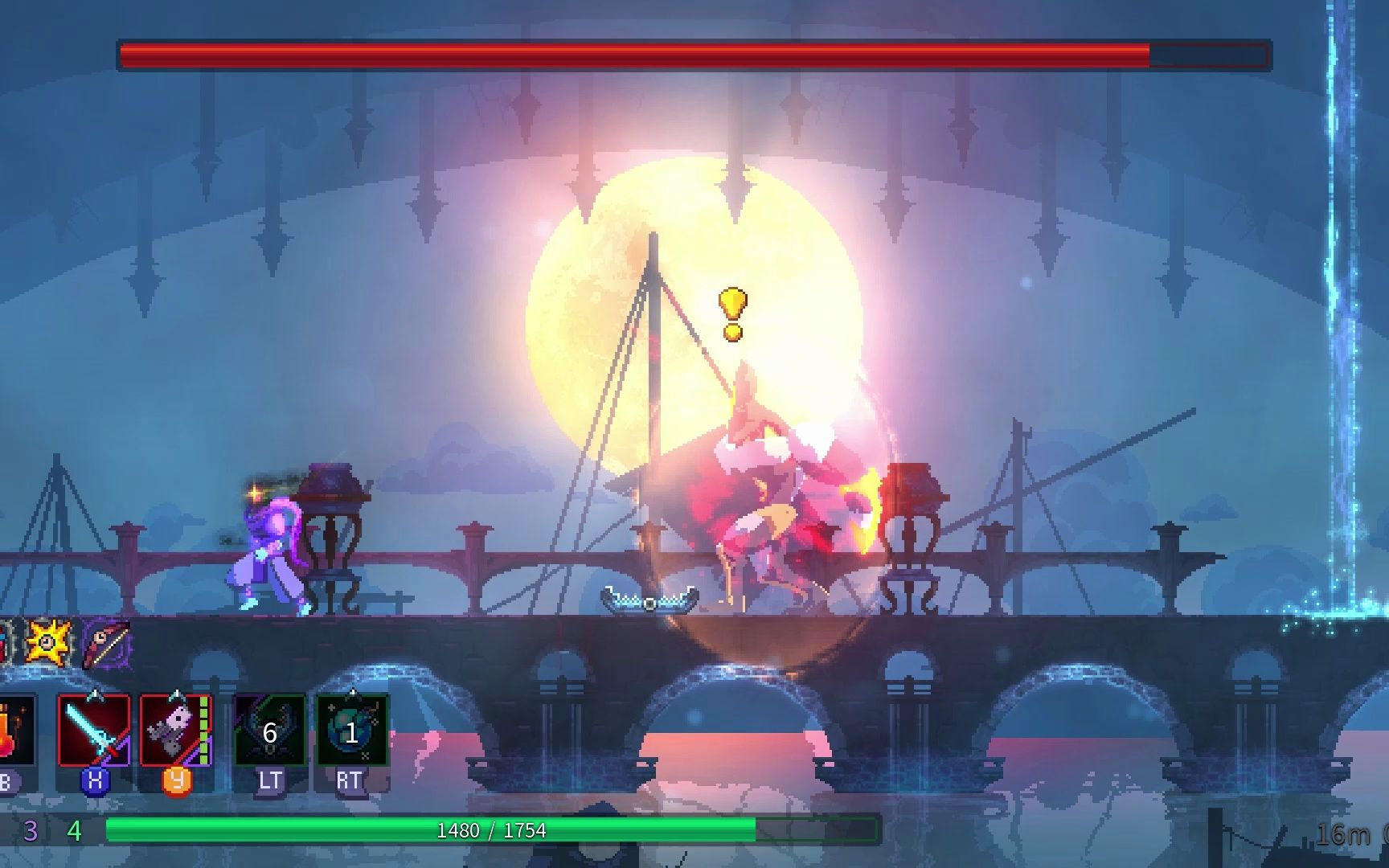 【死亡细胞】萌新挑战第一个boss 差点被干碎.