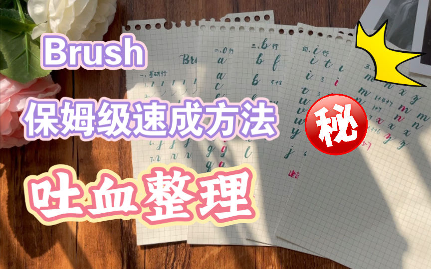 【手帐字体】Brush lettering(30天速成)(吐血整理)新手入门超详细保姆级教程小写字母az的简单练习技巧完整版花体英文连写哔哩哔哩bilibili