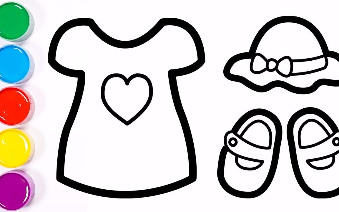 在画板上画一件空白颜色衣服,填充好看的颜色,孩子们一起试试吧