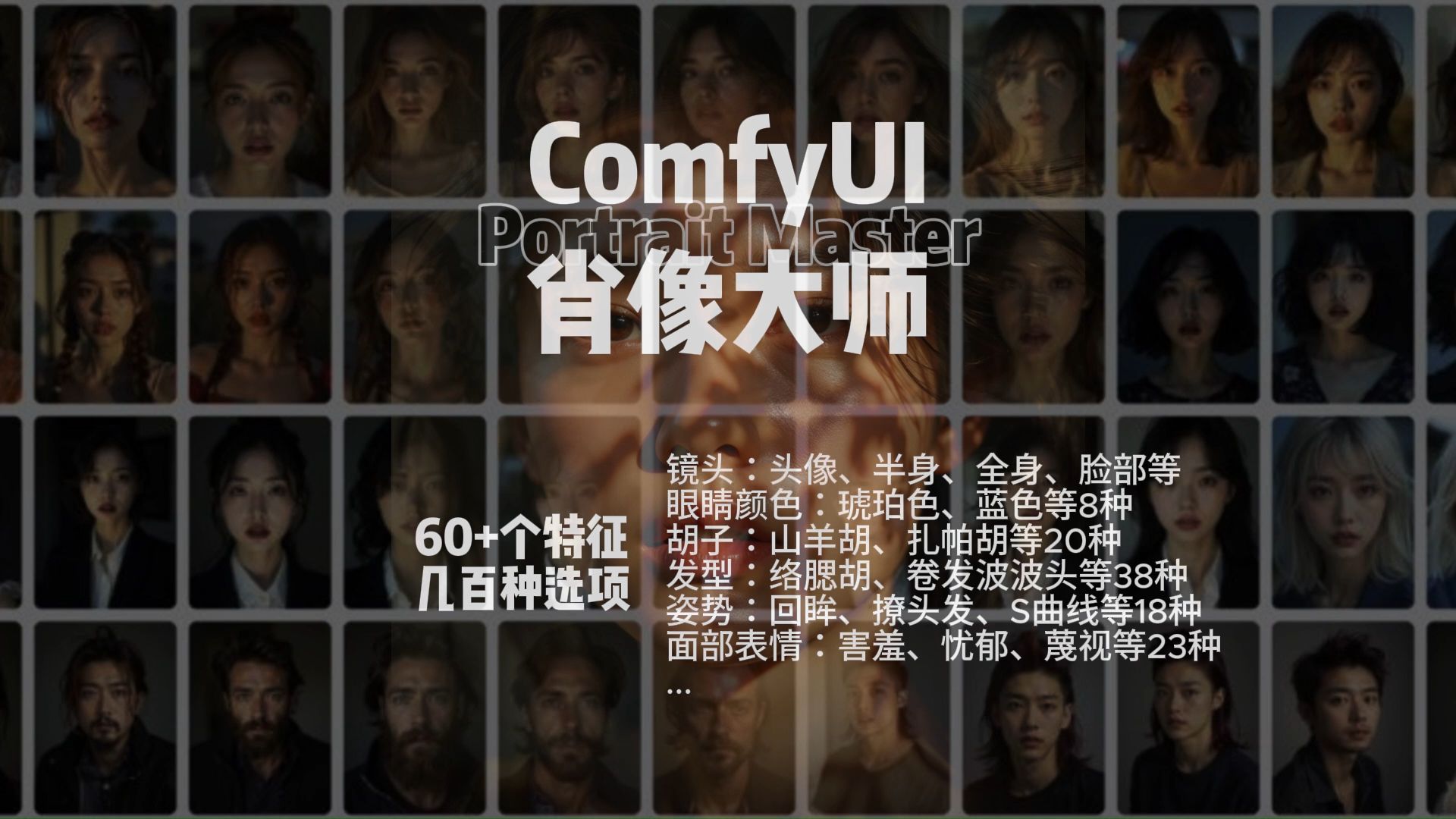 几百种选项的ComfyUI肖像大师哔哩哔哩bilibili