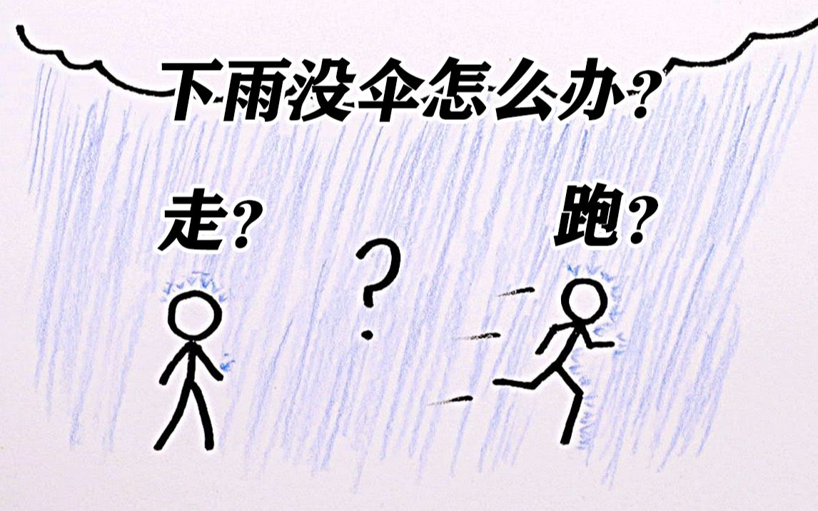 [图]用漫画直观地告诉你：淋雨时应该赶紧跑还是慢慢走