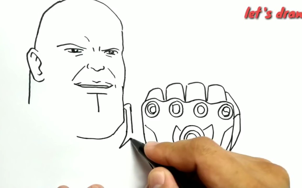 如何用(t h o n a s )灭霸的英文字母画出漫威最大boss 灭霸_哔哩哔哩