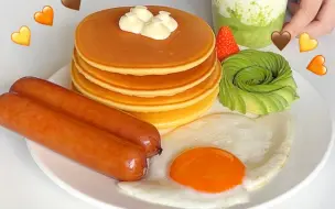 Download Video: 沉浸式早餐vlog｜emoji同款松饼🥞烤肠煎蛋🍳牛油果拿铁☕️