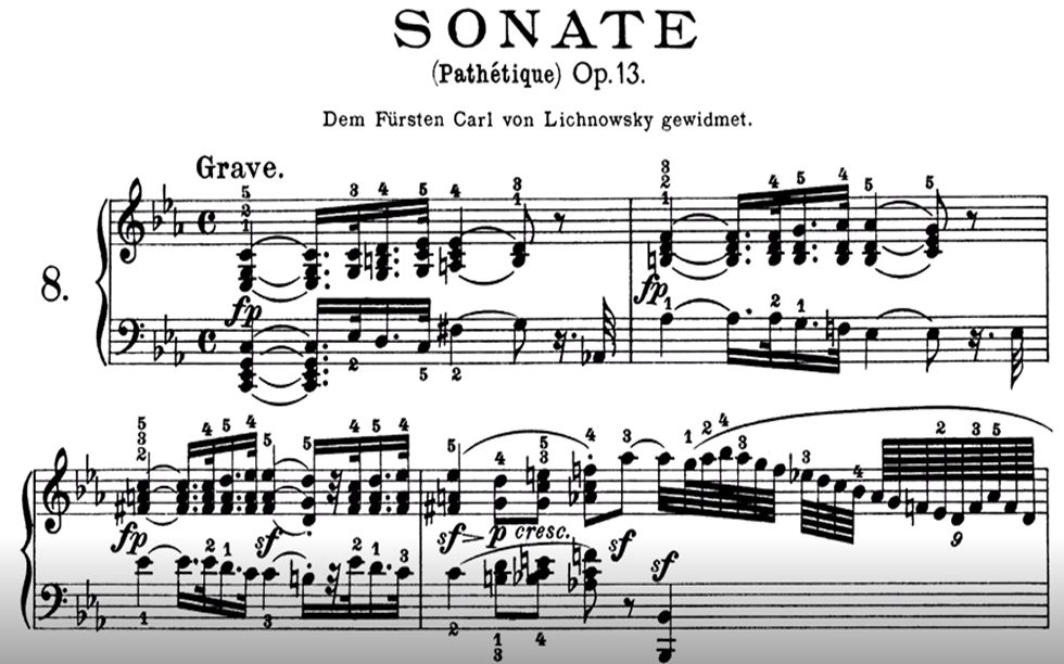 贝多芬 第8号 悲怆 c小调 钢琴奏鸣曲 beethoven sonata no8 in c