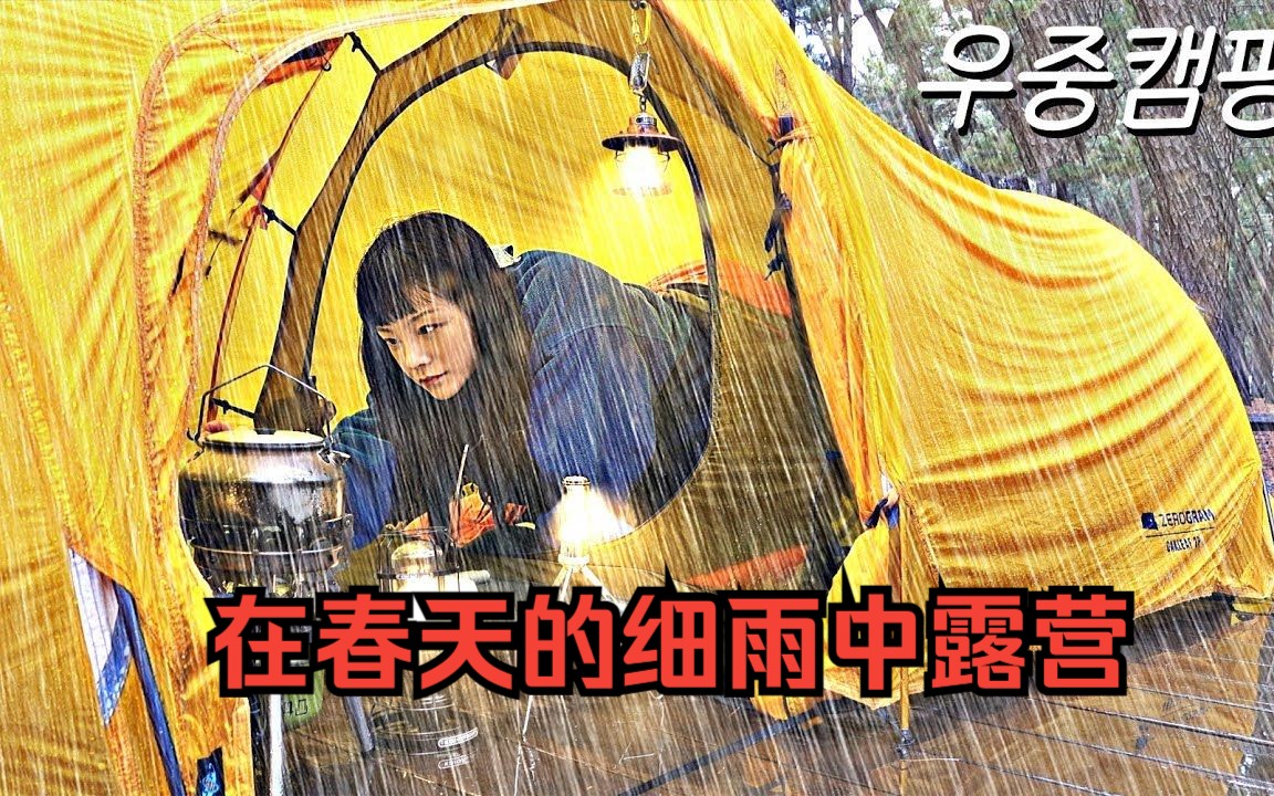 【雨中露营】春天来了,单人帐篷,在雨中露营.中文哔哩哔哩bilibili