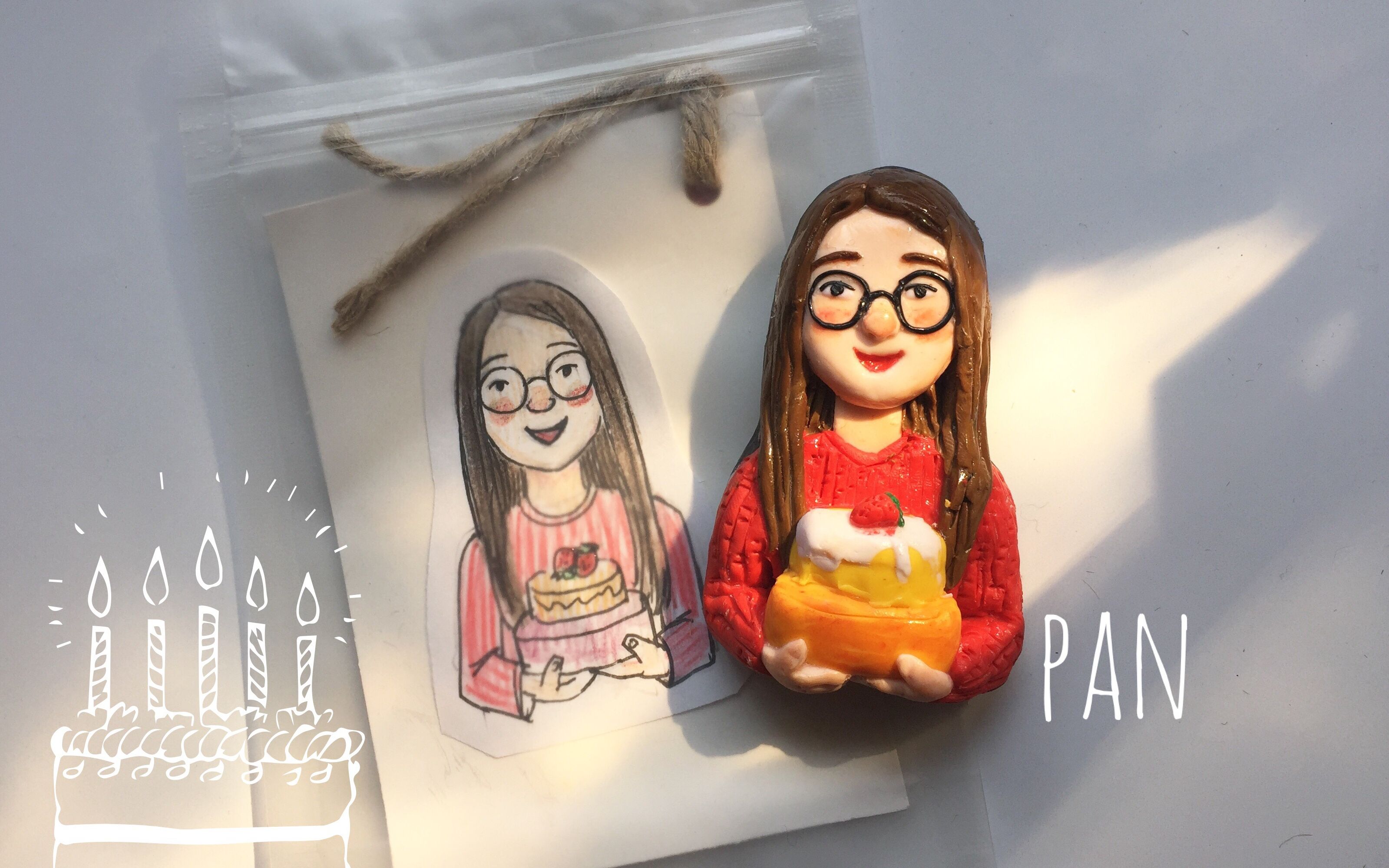 【pan软陶泥手作】生日女孩胸针