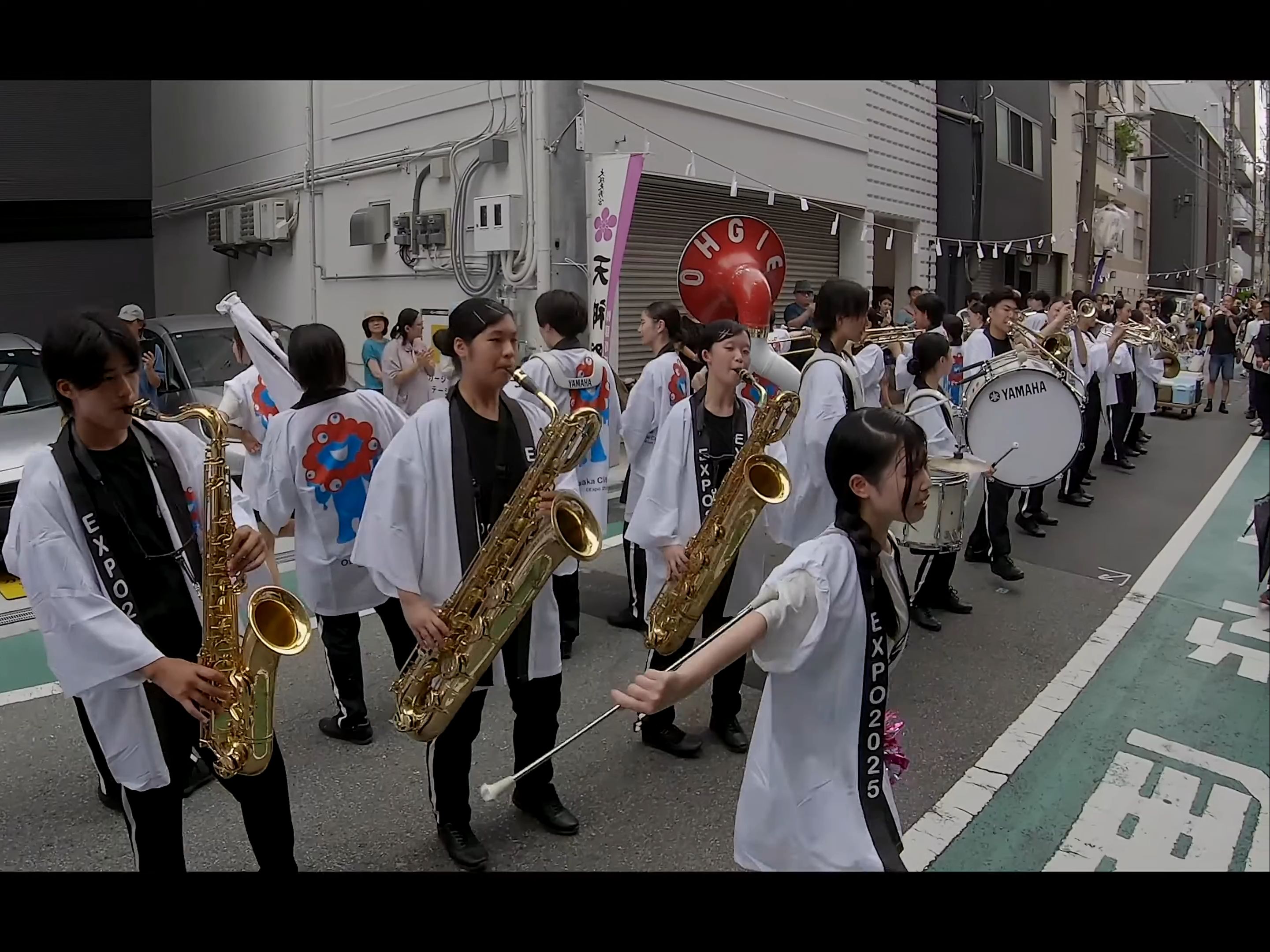 20240725 大阪府立桜和高等学校吹奏楽部 大阪天满宫天神祭行进表演哔哩哔哩bilibili