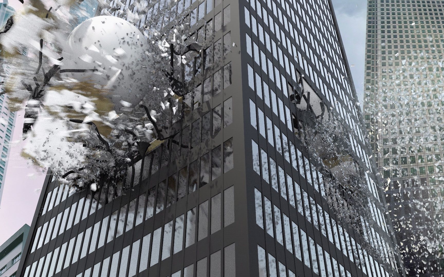 活动作品houdini大楼破碎