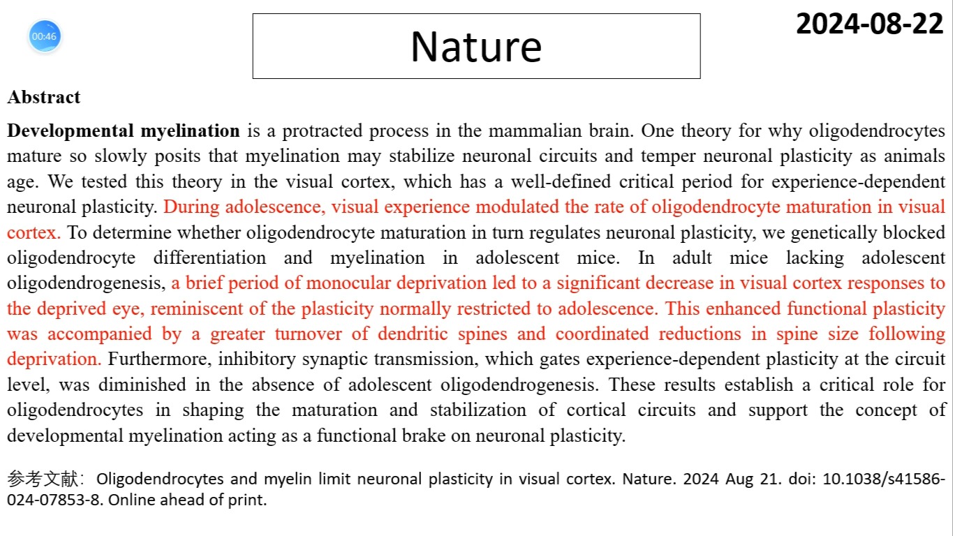 Nature—胶质细胞研究重磅:少突胶质细胞和髓鞘抑制视觉皮层的神经元可塑性哔哩哔哩bilibili