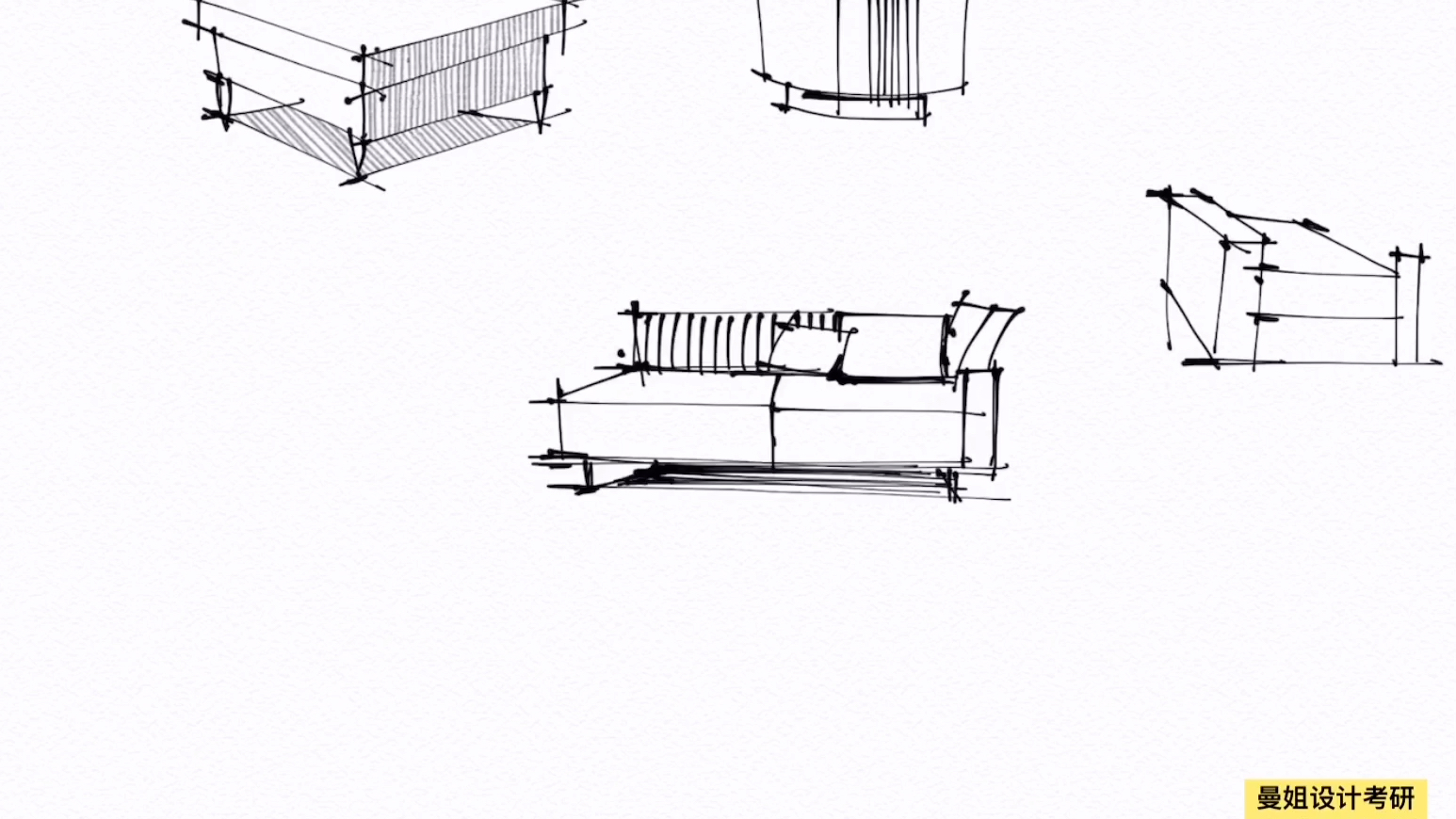 【设计手绘】室内家具徒手手绘表现哔哩哔哩bilibili