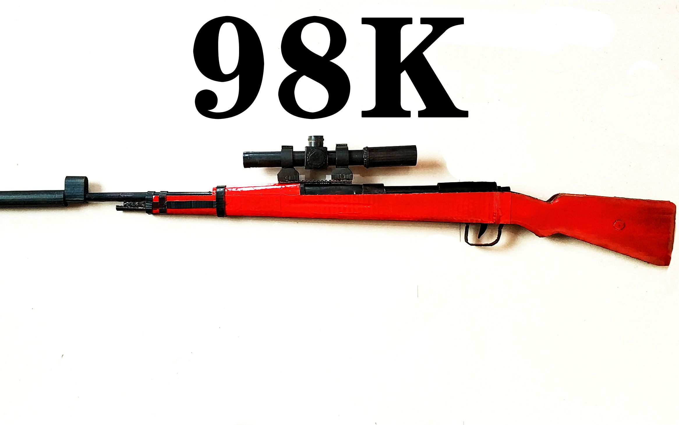 用纸板制作刺激战场98k狙击枪玩具模型喜欢吃鸡游戏的看过来