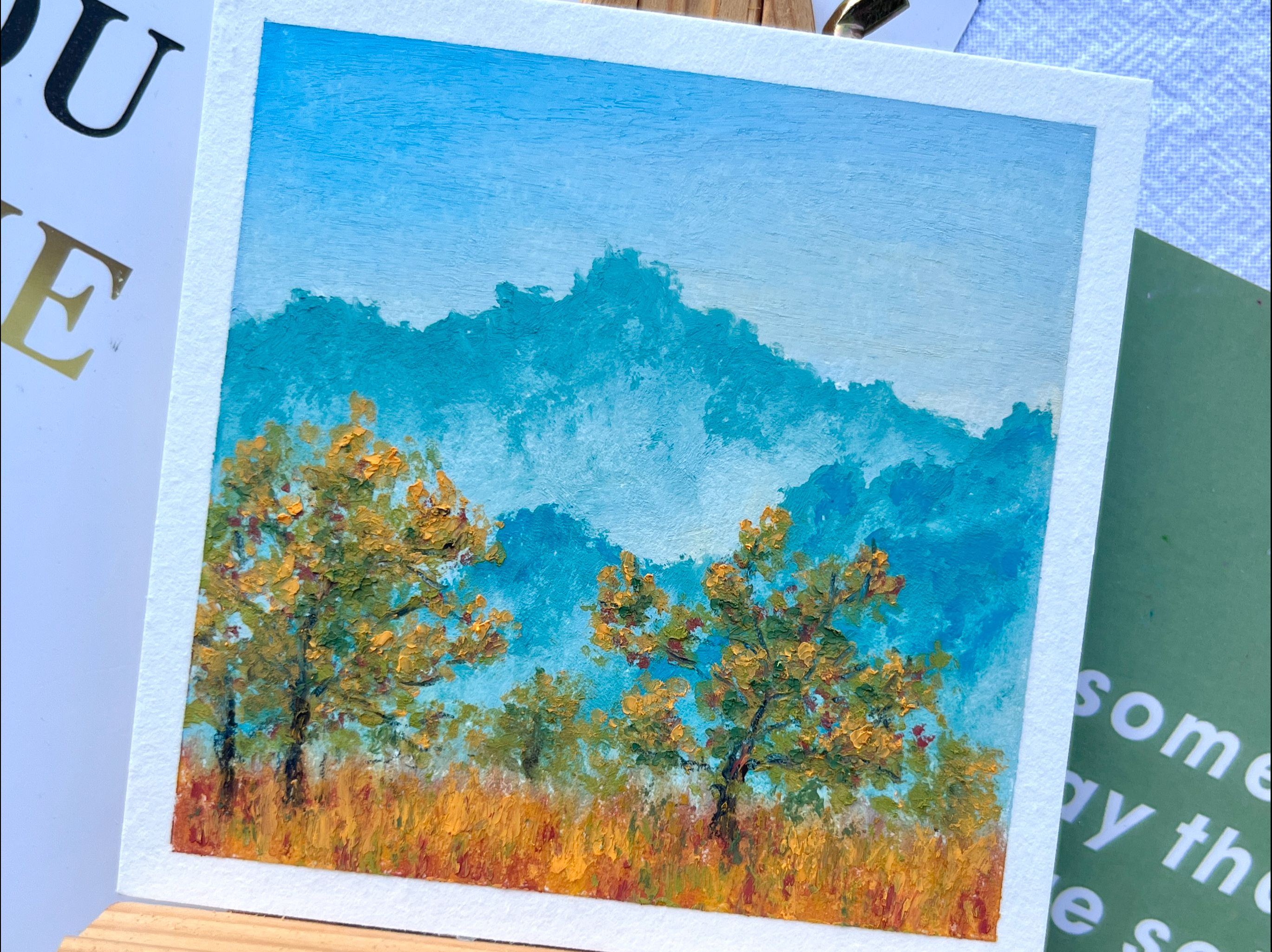 新手油画棒|秋日小景(视频绘画过程)