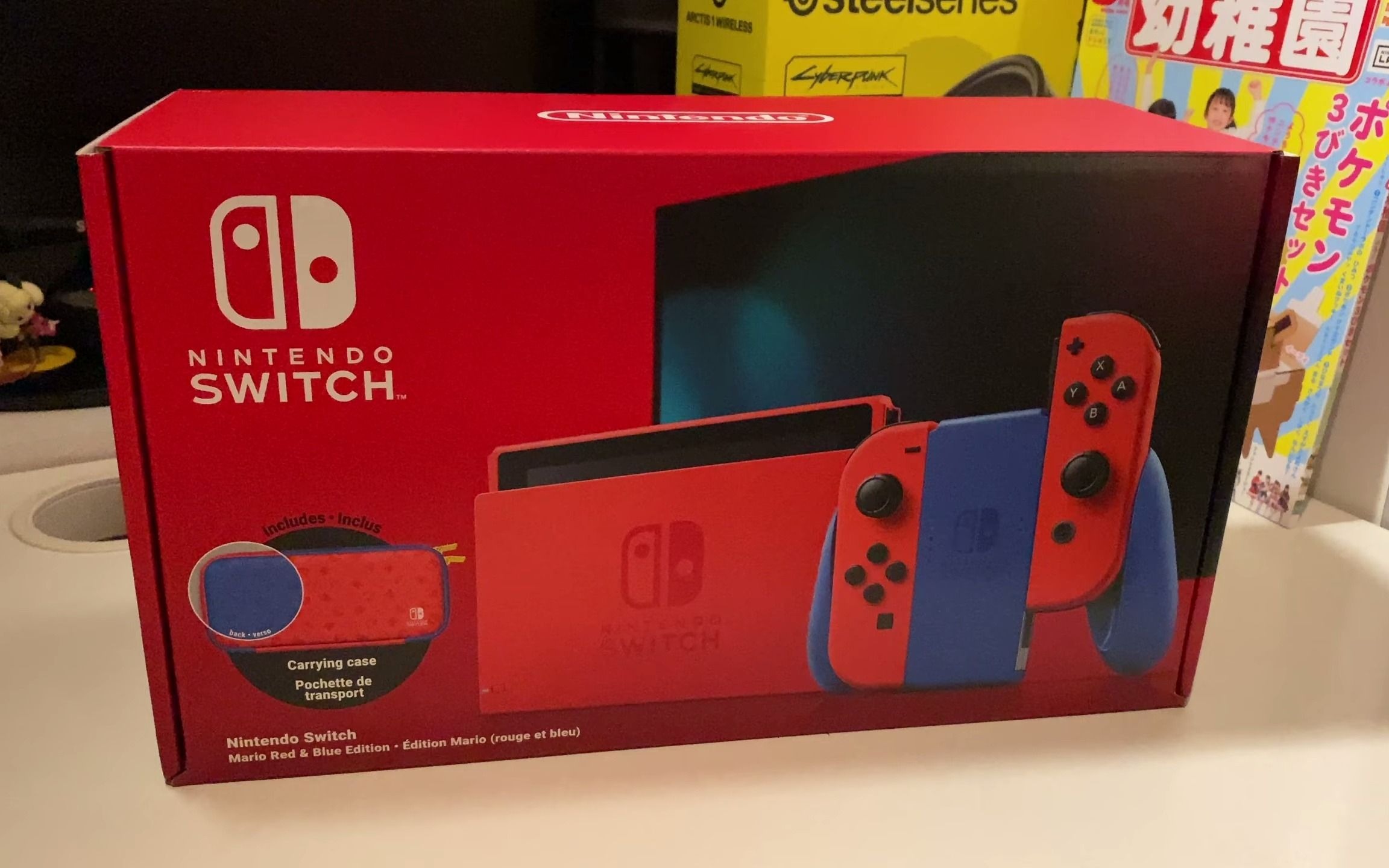 【主机开箱】任天堂超级马力欧3d世界红蓝限定版switch开箱