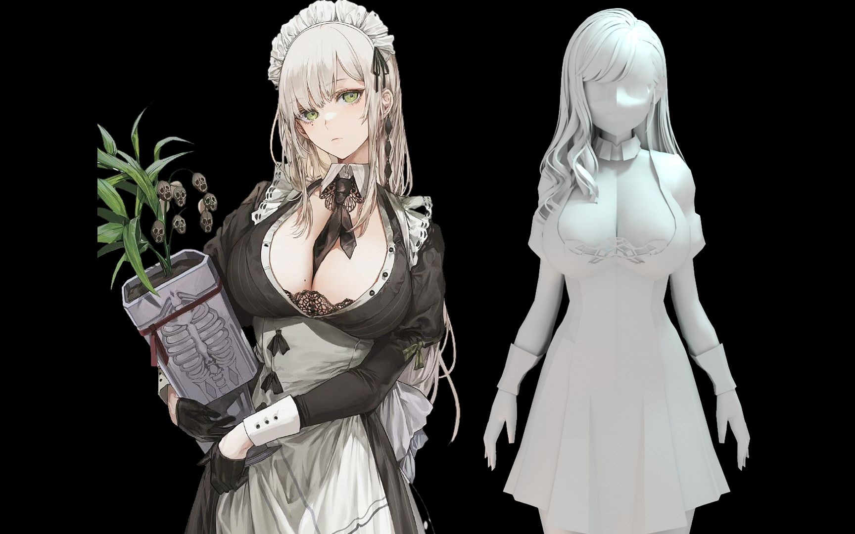 【制服控福利】"女仆老婆的身材太好了,理智要烧没了"3dmax人物建模